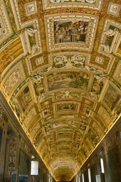 Italy, Rome, Vatican City Art on the ceiling